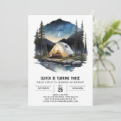 マウンテンキャンプファイヤーエクスプローラー誕生日 招待状 (スタンド正面)