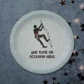 マウンテンクライマーのスケールのロックフェイス – テキスト ペーパープレート