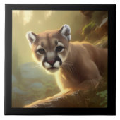 マウンテンクーガーワイルドライフポートレート タイル (正面)