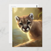 マウンテンクーガーワイルドライフポートレート ポストカード (正面/裏面)