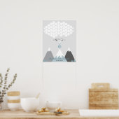 マウンテンゲストブックページ代替グレ素朴ー ポスター (キッチン)