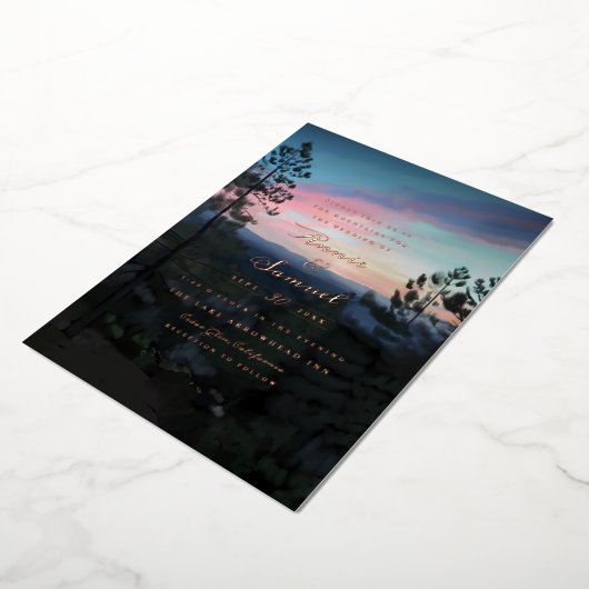 マウンテンゲタウ結婚ェイ 箔招待状 (回転した状態)