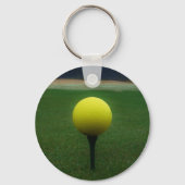 マウンテンゴルフ場のイエローゴルフボール キーホルダー (正面)