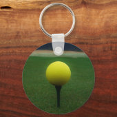 マウンテンゴルフ場のイエローゴルフボール キーホルダー (正面)