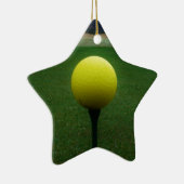 マウンテンゴルフ場のイエローゴルフボール セラミックオーナメント (右)