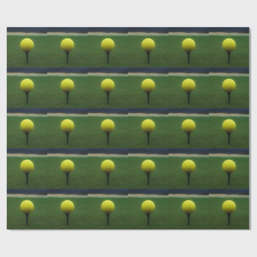 マウンテンゴルフ場のイエローゴルフボール ラッピングペーパー (フラット)