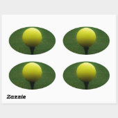 マウンテンゴルフ場のイエローゴルフボール 楕円形シール (シート)