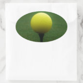 マウンテンゴルフ場のイエローゴルフボール 楕円形シール (バッグ)