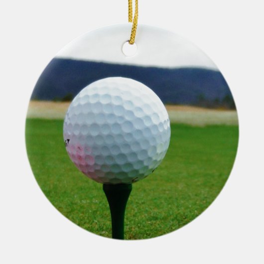 マウンテンゴルフ場のゴルフボール セラミックオーナメント (正面)