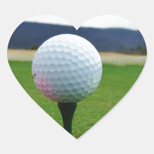 マウンテンゴルフ場のゴルフボール ハートシール (正面)