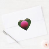 マウンテンゴルフ場のピンクゴルフボール ハートシール (封筒)