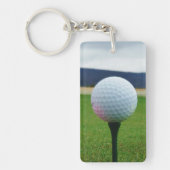 マウンテンゴルフ場のホワイトゴルフボール キーホルダー (正面)