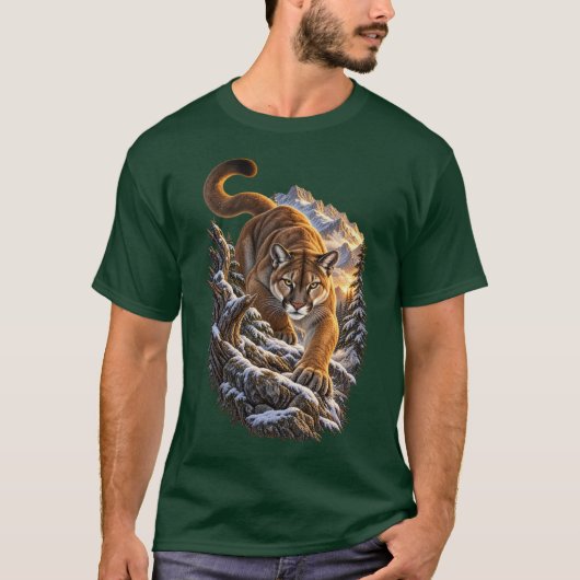 マウンテンゴースト - ヴィンテージクーガーウィルダネス Tシャツ (正面)