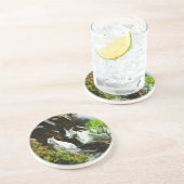 マウンテンゴートおよびベビーの抽象芸術 コースター (側面)