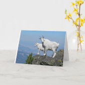 マウンテンゴートが付いている幸運カード カード (黄色い花)