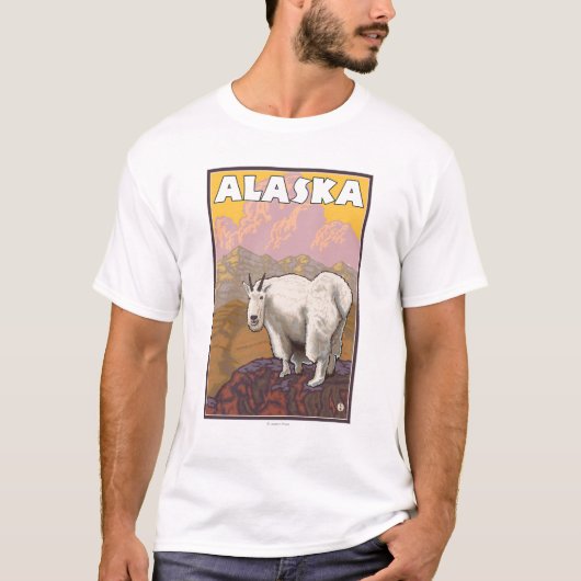 マウンテンゴートのヴィンテージ旅行ポスター Tシャツ (正面)