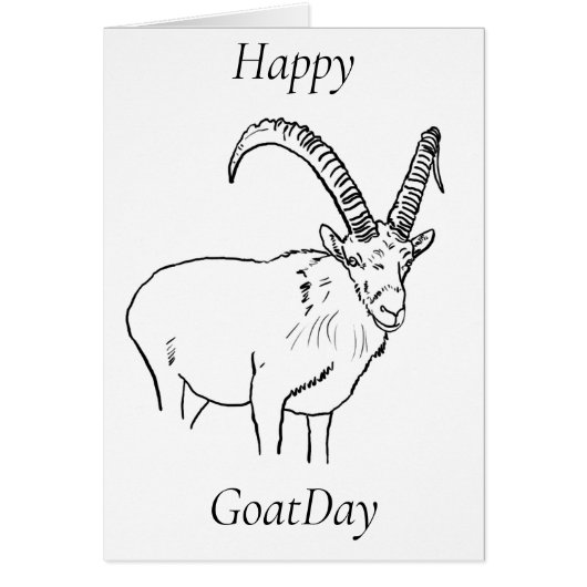 マウンテンゴートデイアニマルおもしろいスケッチ誕生日 (正面)