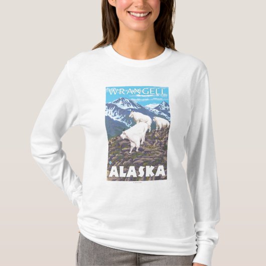 マウンテンゴート場面- Wrangell、アラスカ Tシャツ (正面)