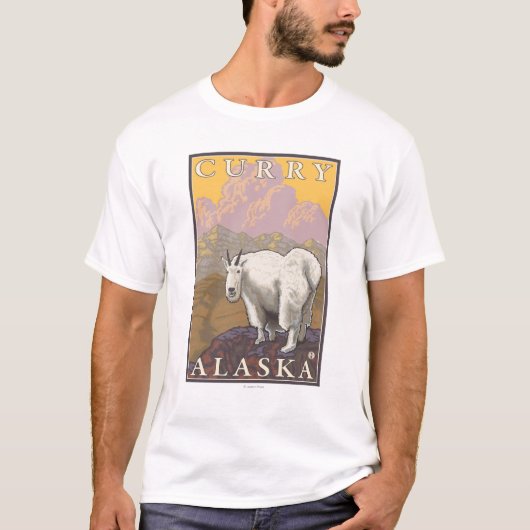 マウンテンゴート-カレー、アラスカ Tシャツ (正面)