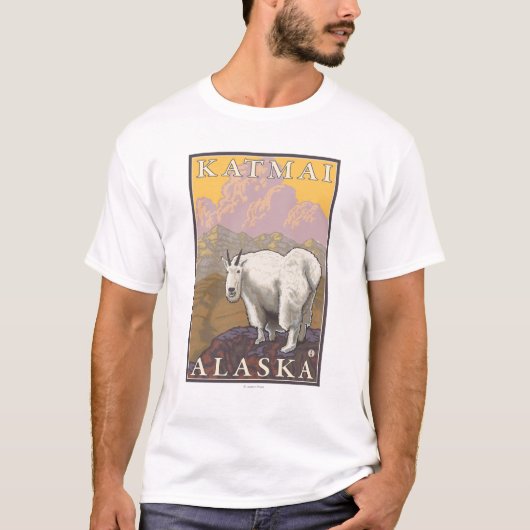 マウンテンゴート- Katmai、アラスカ Tシャツ (正面)