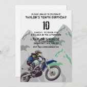 マウンテンサイクリングアドベンチカスタムャー誕生パーティー 招待状 (正面/裏面)