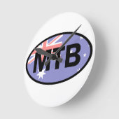 マウンテンサイクリングオーストラリア旗 ラウンド壁時計 (傾斜)