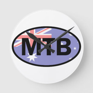 マウンテンサイクリングオーストラリア旗 ラウンド壁時計