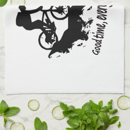 マウンテンサイクリンググッドタイム感動的引用文 キッチンタオル (折り畳み)