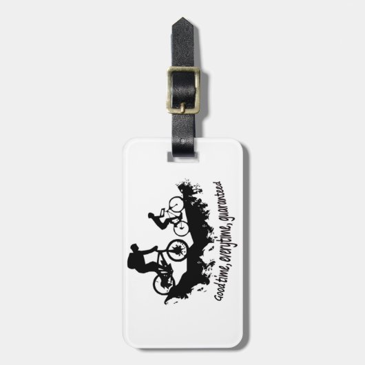 マウンテンサイクリンググッドタイム感動的引用文 ラゲッジタグ (正面縦)