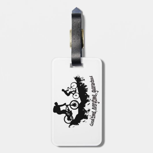 マウンテンサイクリンググッドタイム感動的引用文 ラゲッジタグ (裏面縦)