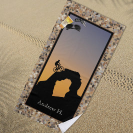 マウンテンサイクリング小石 ビーチタオル