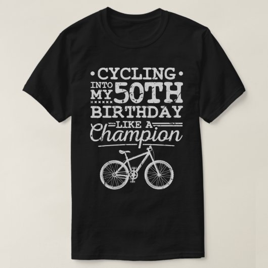 マウンテンサイクリング50誕生日メンズMTB Tシャツ (デザイン正面)