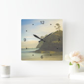 マウンテンサイド海ビュー スクエア壁時計 (ホーム)