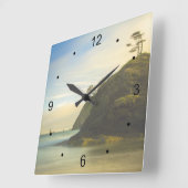 マウンテンサイド海ビュー スクエア壁時計 (傾斜)