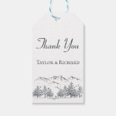 マウンテンサンキューウィンター結婚自然の木 ギフトタグ (正面)