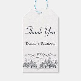 マウンテンサンキューウィンター結婚自然の木 ギフトタグ