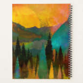 マウンテンサンシャインパーソナライズネームブルーグリーン金ゴールド プランナー手帳 (裏面)