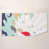 マウンテンサンジャパニーズイラストレーション バスタオル (バスタオル)