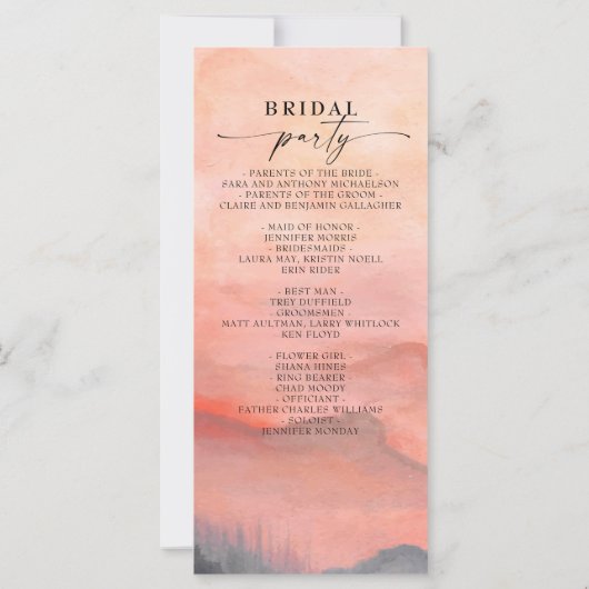 マウンテンサンセットウォーター結婚カラー素朴ズ (裏面)