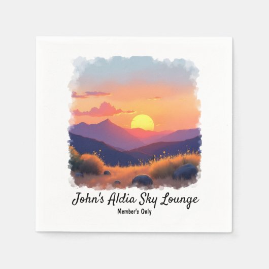 マウンテンサンセットカクテルナプキンス スタンダードカクテルナプキン (正面)