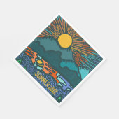 マウンテンサンセットキャパーソナライズされたンピングピクニック スタンダードランチョンナプキン (角)