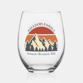 マウンテンサンセットキャビンカスタマイズ可能なファミリー懇親会 ステムなしワイングラス (正面)