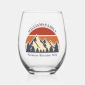 マウンテンサンセットキャビンカスタマイズ可能なファミリー懇親会 ステムなしワイングラス (裏面)