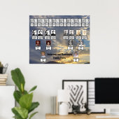 マウンテンサンセットゴールデンレイズ写真2つの家族の木 ポスター (ホームオフィス)