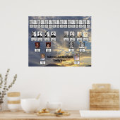 マウンテンサンセットゴールデンレイズ写真2つの家族の木 ポスター (キッチン)