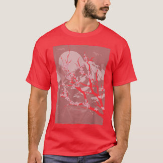 マウンテンサンセットピンクフラワージャパン桜さくらんぼBl Tシャツ