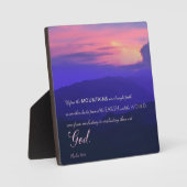 マウンテンサンセットホームデコールプラークとイーゼル フォトプラーク (正面)