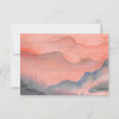 マウンテンサンセット素朴ウォーターカラーRSVPカード 出欠カード (裏面)