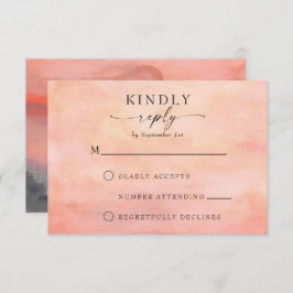 マウンテンサンセット素朴ウォーターカラーRSVPカード 出欠カード