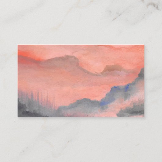 マウンテンサンセット結婚のウェブサイト素朴 エンクロージャーカード (裏面)